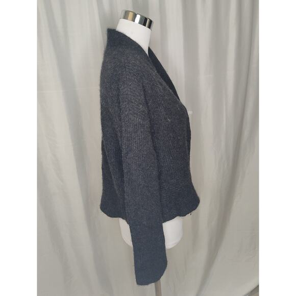 Lilla P 100% cashmere shrug cardigan open front gray grey - Picture 2 of 9